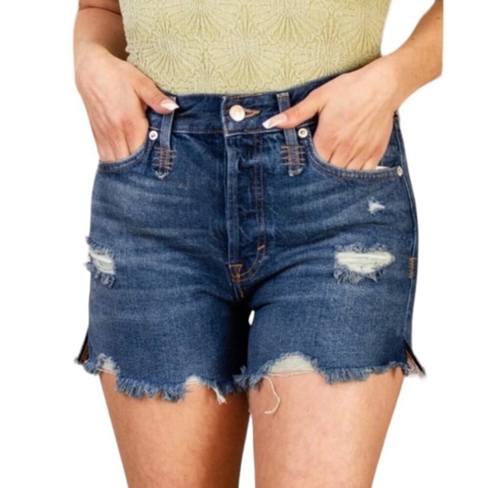 Free People We the Free Makai Dark Denim Cut Off Jean Short 29